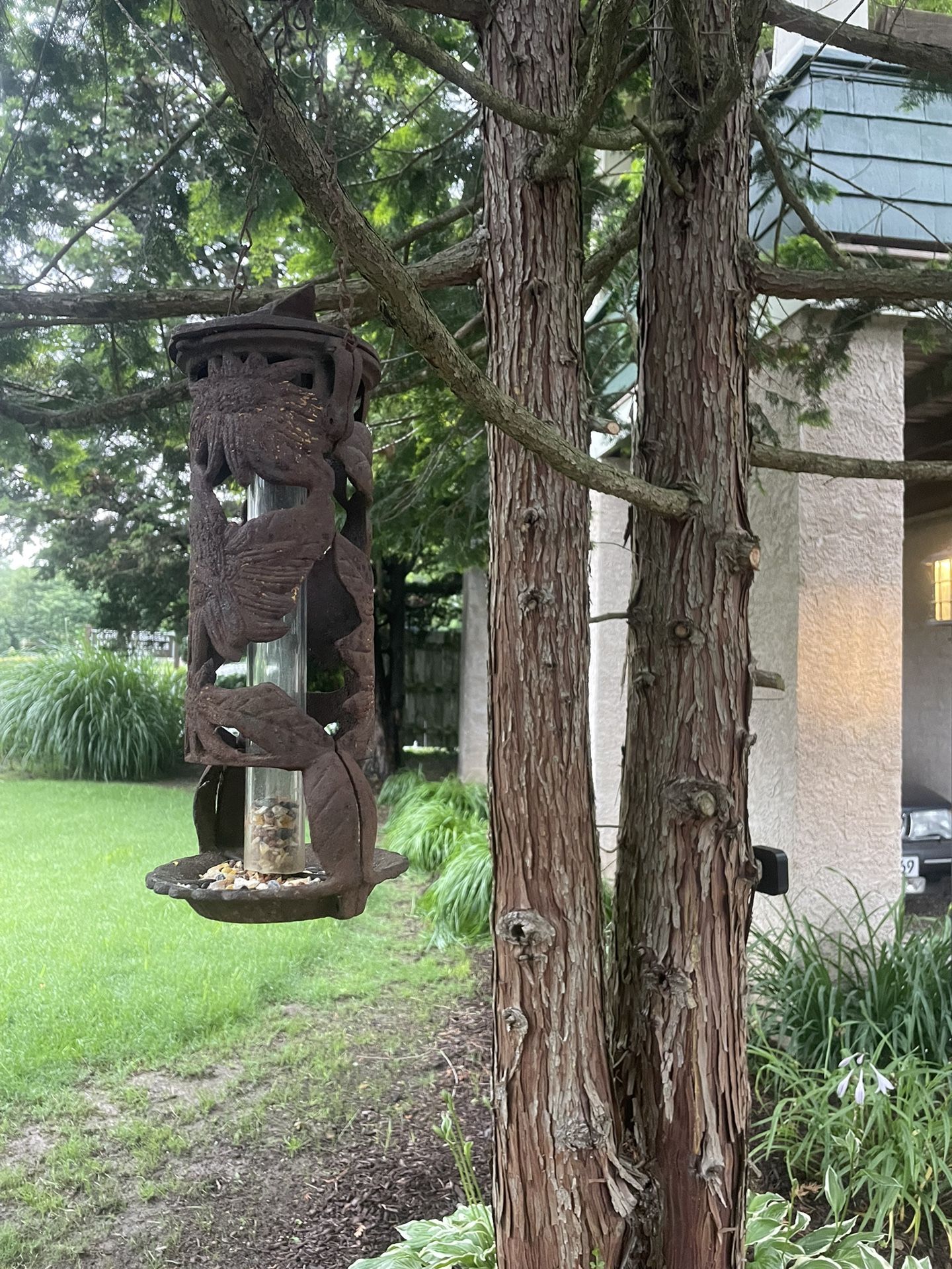Antique Cast Iron Bird Feeder