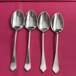 Vintage robert fred mosley sterling silver 4 teaspoons In great condition  Approx 3.75” each