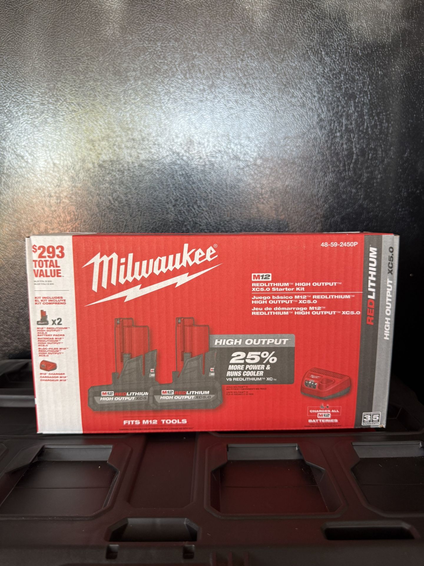 M12 12V Lithium-Ion XC High Output 5.0 Ah Battery Pack (2-Pack) Starter Kit with Charger