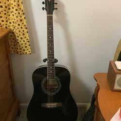 Ibanez Black Acoustic Guitar With Built In Tuner