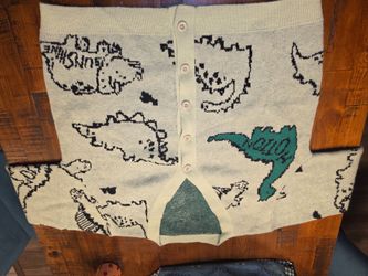 Dinosaur Knit Cardigan Sweater