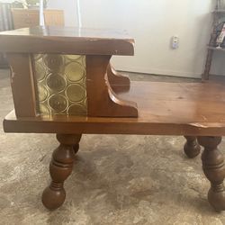 Vintage Set Of End Tables Solid Wood 