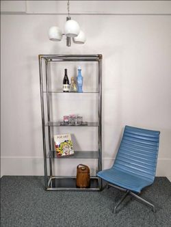 MCM Vintage Milo Baughman Style Chrome Etagere
