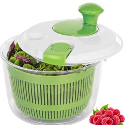 Salad Spinner, Fruit and Vegetable Washer, Spin and Dry Salad Greens, 3 QT Lettuce Spinner with Bowl and Mesh Basket