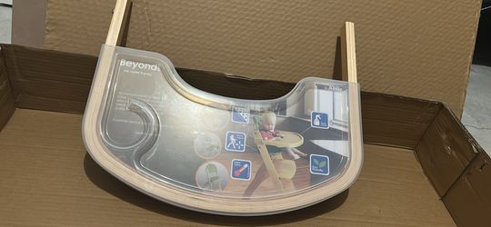 : OEM Abiie Beyond Junior Y High Chair Wooden Tray & Clear Cover - Brand New!