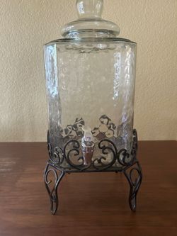 Glass Beverage Dispenser with Stand