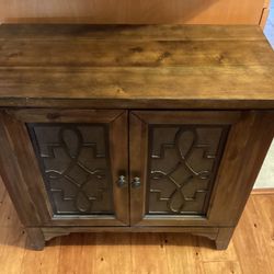 Decorative Walnut Solid Wood Entryway Storage Cabinet/Hall Chest.Dimensions are;W=28-1/4”— D=13-1/4”— H=27.5”.