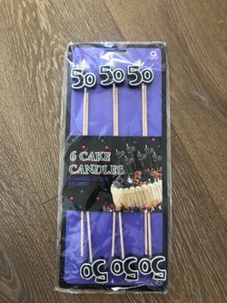 50th birthday candles (6 count)