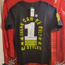 WWE T-Shirt "There Can Only Be One AJ". Men's S. New.