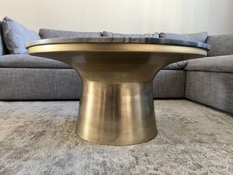 Marble Topped Pedestal Coffee Table