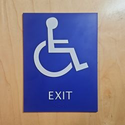 Handicap Exit Sign With Braille