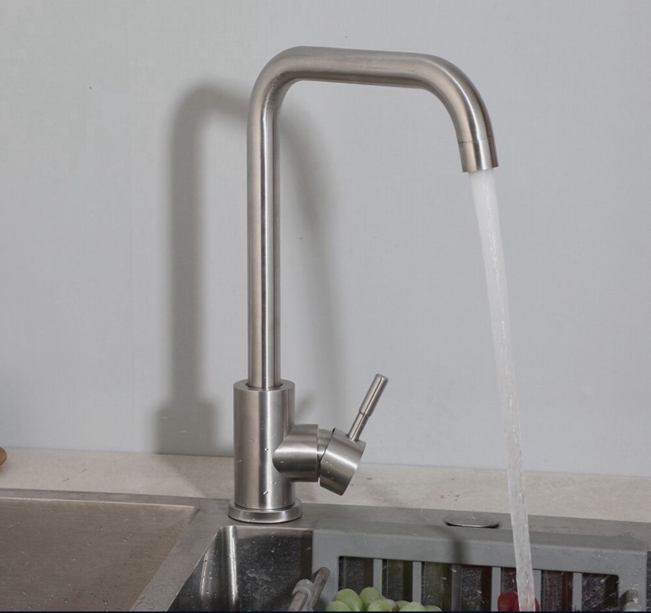 Swivel Spout Kitchen Sink Faucet Brushed Nickel Single Hole Mixer Deck Mount Tap $30