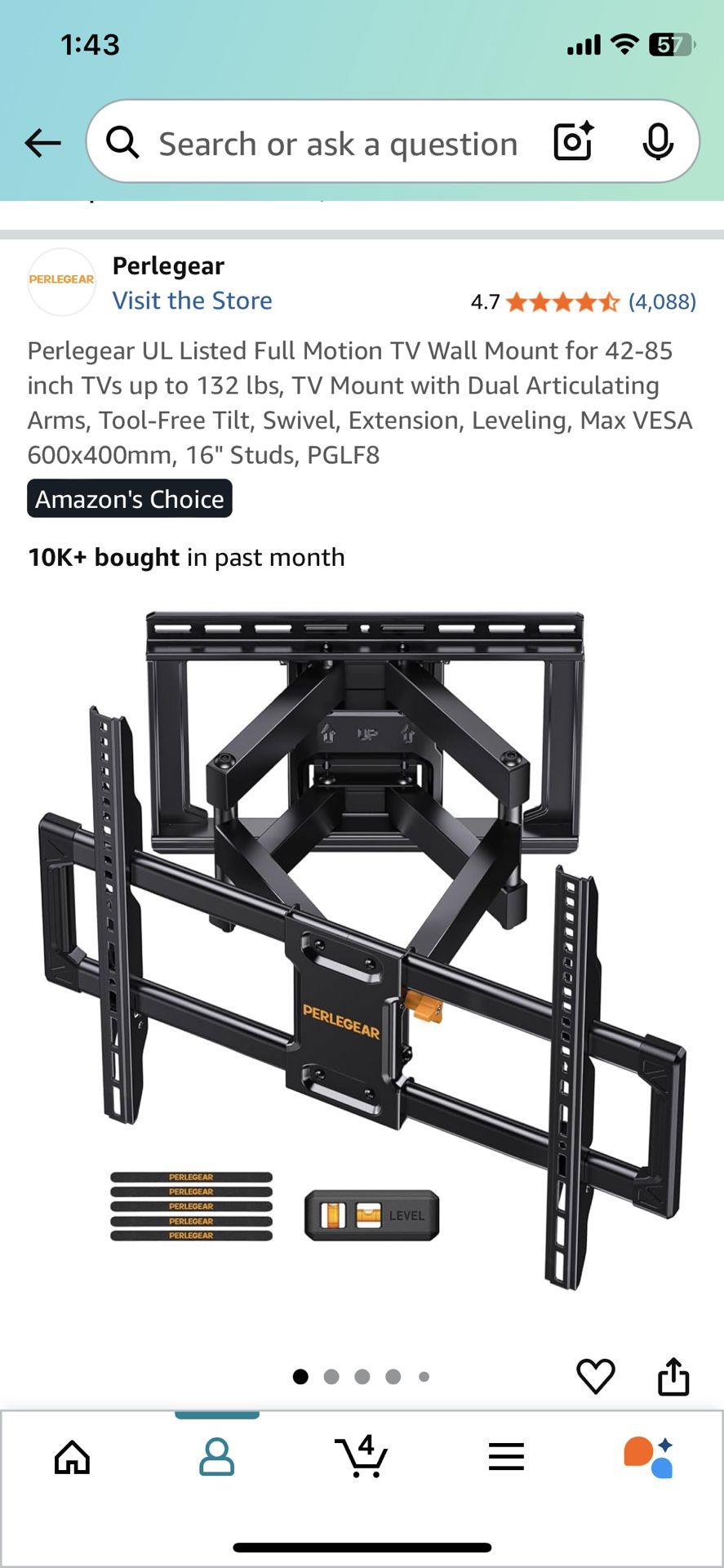 TV Wall mount 42-85 Inch TVs (new Unopened)