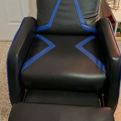 Gaming Recliner Chair with Massage – Black/Blue