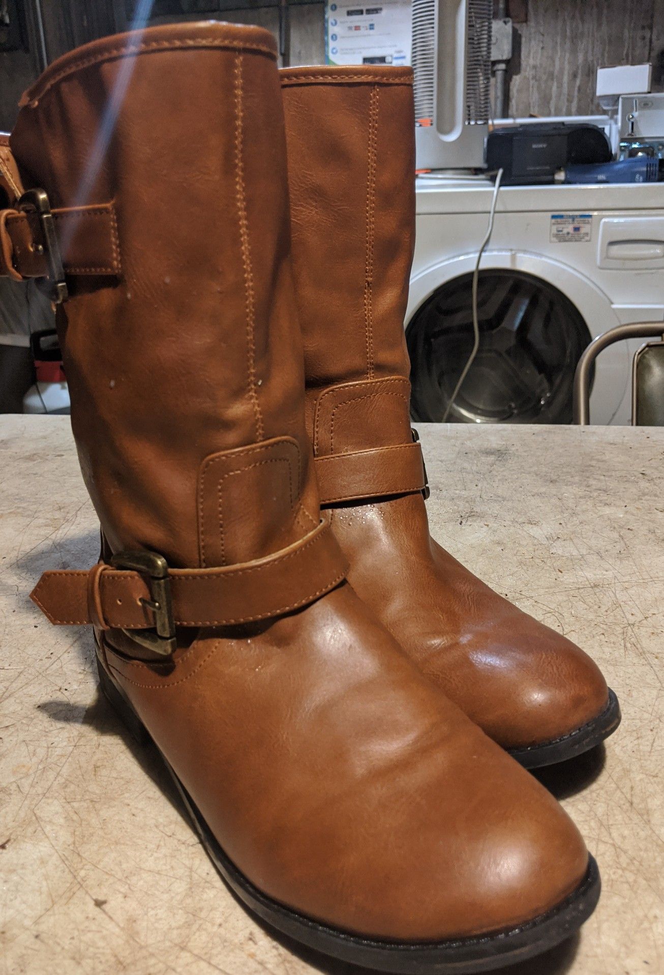 Madden Girl Leather Boots Size -