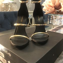 Bebe High Heels Black And Gold