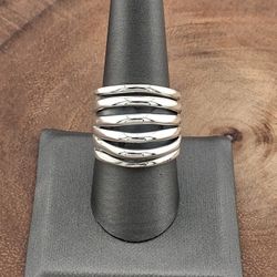 Silver Ring Abstract Style 9.5 Town & Country Style 