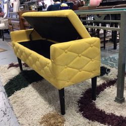 Mustard Yellow Storage Bench For Sale  