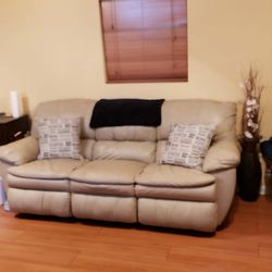 Leather couch and 2 chairs