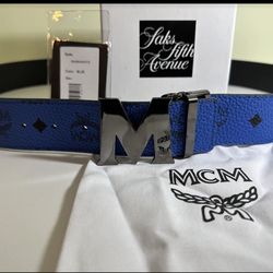 Men’s blue MCM belt