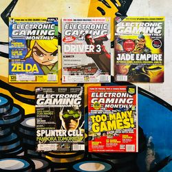 Electronic Gaming Magazine Lot Of 5, Vintage Retro, RARE With All Inserts. GREAT