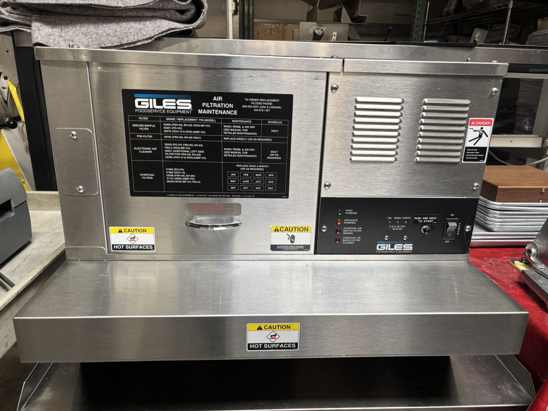 30.5” Ventless Hood Giles OVH-10 Commercial Grease Oven NSF 208v Works Great Cleaned And Ready To Go. It’s Available