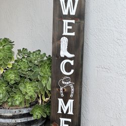 Personalized Cowboy Western Welcome Porch Sign 