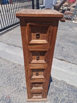 5 drawer pine apothecary tower