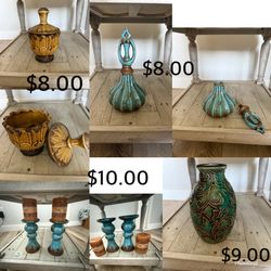Decorative vases and other