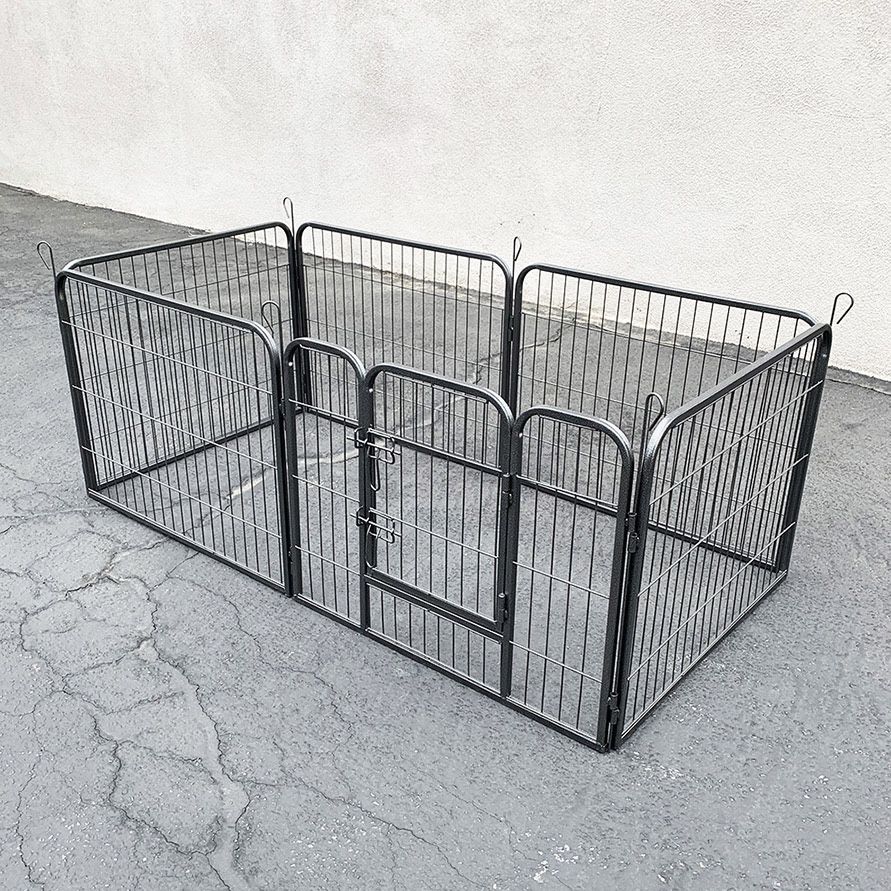 (Brand New) $70 Heavy Duty 24” Tall x 32” Wide x 6-Panel Pet Playpen Dog Crate Kennel Exercise Cage Fence Play Pen