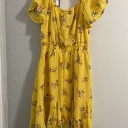 Floral Yellow Girl Dress 
