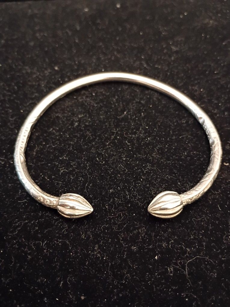 Solid Vtg Vintage/Antique YDL Trinidad 925 Sterling Silver Cuff Bracelet