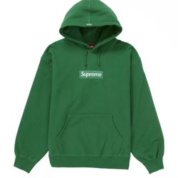 SUPREME BOX LOGO HOODIE GREEN SIZE M BRAND NEW