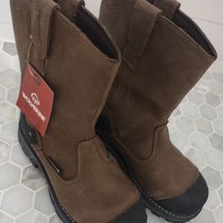 New wolverine steel toe/waterproof men work boot size 9