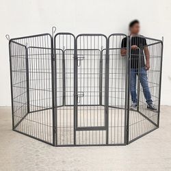 (New) $135 Heavy-Duty Pet Playpen Pet Crate Kennel Fence 48” Tall x 32” Wide x 8-Panel 