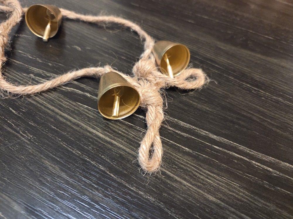 Hobby Lobby Rustic Gold Bell Garland-Total Of 4 (Holiday, Christmas, Wedding, Celebration)