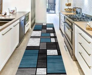 Runner Rug 2.5’*6.5’- Variety Grays And Blue