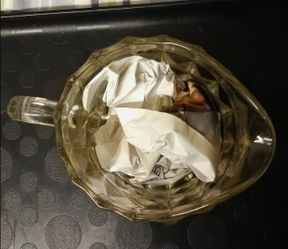 Diamond pattern depression era glass pitcher