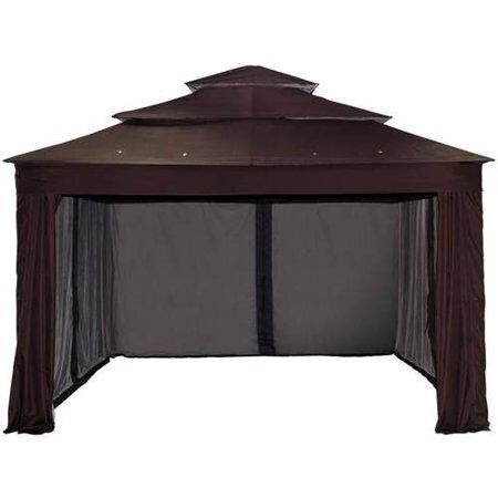 Better Homes & Gardens Archer Ridge 3-tier Gazebo with Netting & Sun Panel, 12' x 10'