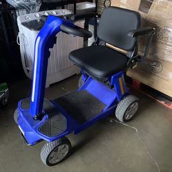 Flex Powered Folding Mobility Scooter for Adults Seniors, 300W 4-Wheel Electric Scooter with Ample Legroom, Detachable and Liftable Armrest, Solid Whe