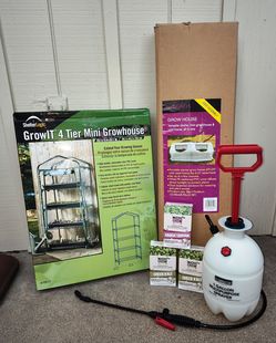 Mini Growhouse, cold frame and multipurpose sprayer