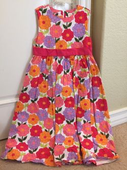 Gymboree girls white/orange/pink dress size 12