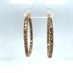 14KT Yellow Gold Diamond Hoop Earrings 9.70g 2.4CTW 179793