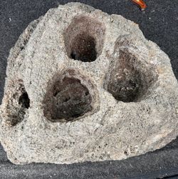LARGE BLACK LAVA ROCK BONSAI PLANTER