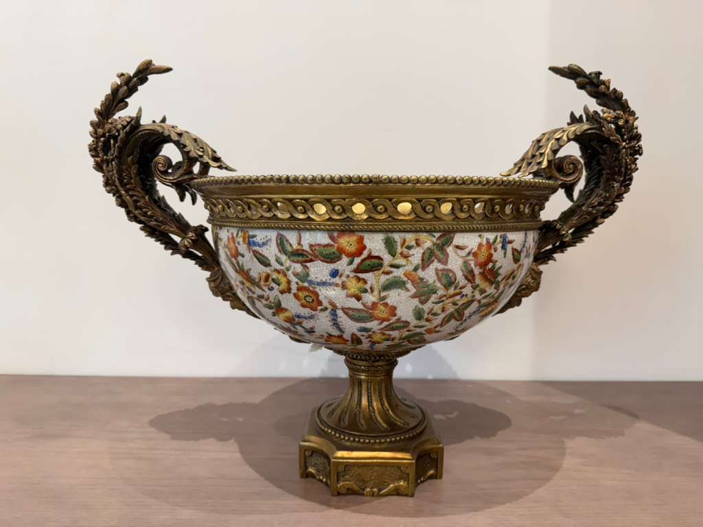Louis XV Bronze Mounted Chinese Export Centerpiece Bowl or Vase