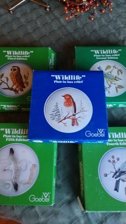 Goebel wildlife plates. 1-5 set