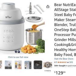 NutriEase AllStage Stainless Steel Babv Food Maker Steamer and Blender