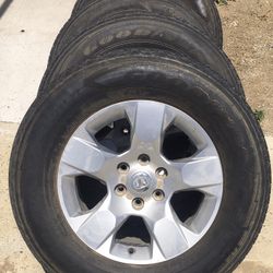 2022 Dodge Ram 1500 Rims Set Of 4 w/ Goodyear Tires and 6 Lug Rims 275/65 R18