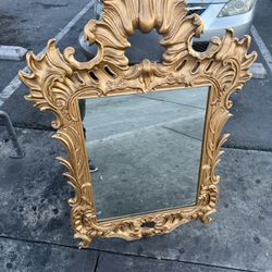 Vintage LARGE French Louis XV Wall Mirror GOTHIC Stunning by Drexel GOLD COLOR