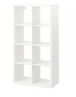 white ikea 8 storage shelf